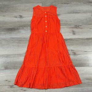 J. Crew Vibrant Orange Sleeveless Midi Dress